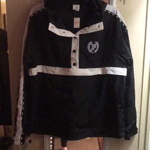 NWT Pink black and white button up windbreaker